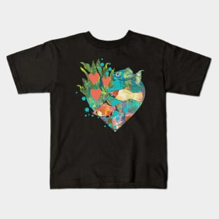 Artistic Fish Tank Sacred Heart Tropical Fish Kids T-Shirt